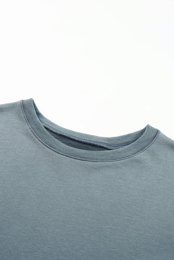 Side Slit Drop Shoulder Sweatshirt-Teresa's Fashionista LLC