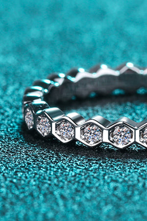 Moissanite 925 Sterling Silver Eternity Ring-Teresa's Fashionista LLC
