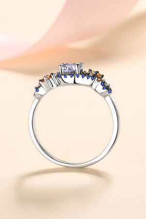 Moissanite Contrast 925 Sterling Silver Ring-Teresa's Fashionista LLC