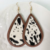 Teardrop Shape Wooden Dangle Earrings-Teresa's Fashionista LLC