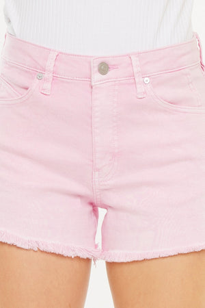 Kancan Raw Hem High Waist Denim Shorts-Teresa's Fashionista LLC