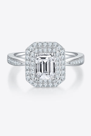 1 Carat Moissanite 925 Sterling Silver Side Stone Ring-Teresa's Fashionista LLC