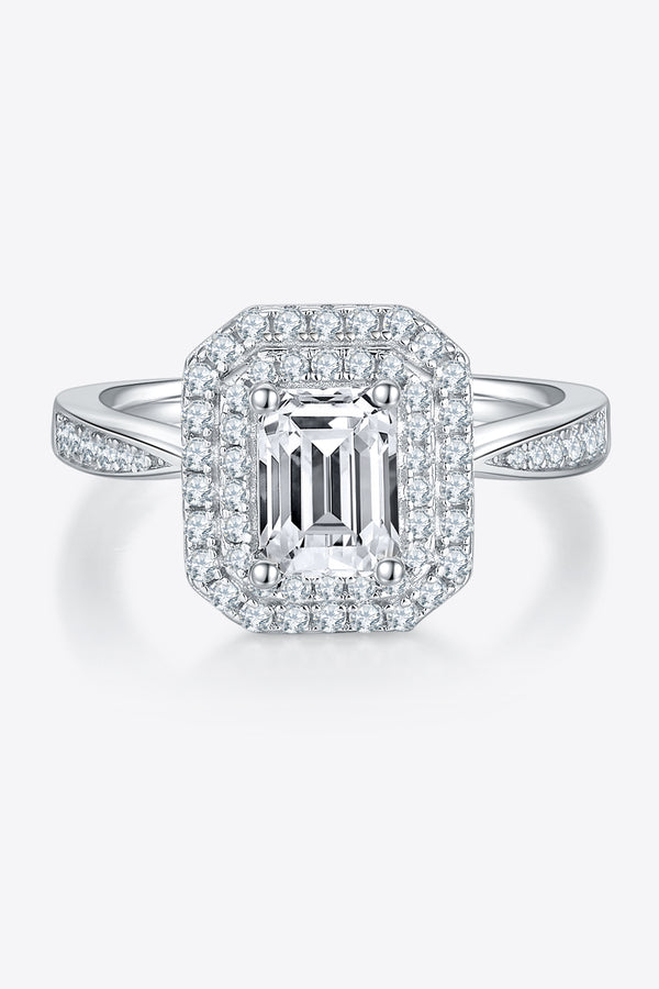 1 Carat Moissanite 925 Sterling Silver Side Stone Ring-Teresa's Fashionista LLC