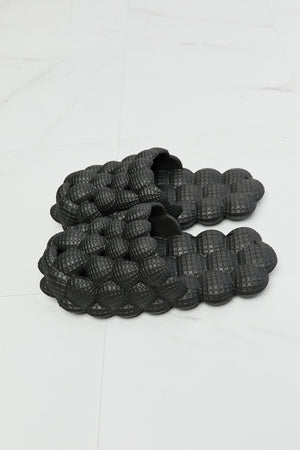 NOOK JOI Laid Back Bubble Slides in Black-Teresa's Fashionista LLC