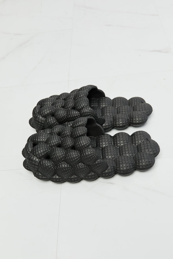 NOOK JOI Laid Back Bubble Slides in Black-Teresa's Fashionista LLC