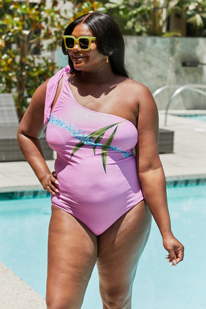 Marina West Swim Vacay Mode One Shoulder Swimsuit in Carnation Pink-Teresa's Fashionista LLC