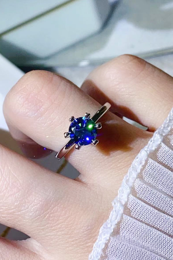 1 Carat Moissanite 6-Prong Solitaire Ring-Teresa's Fashionista LLC