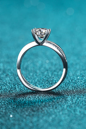 1 Carat Moissanite Crisscross Split Shank Ring-Teresa's Fashionista LLC