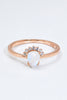 18K Rose Gold-Plated Pear Shape Natural Moonstone Ring-Teresa's Fashionista LLC
