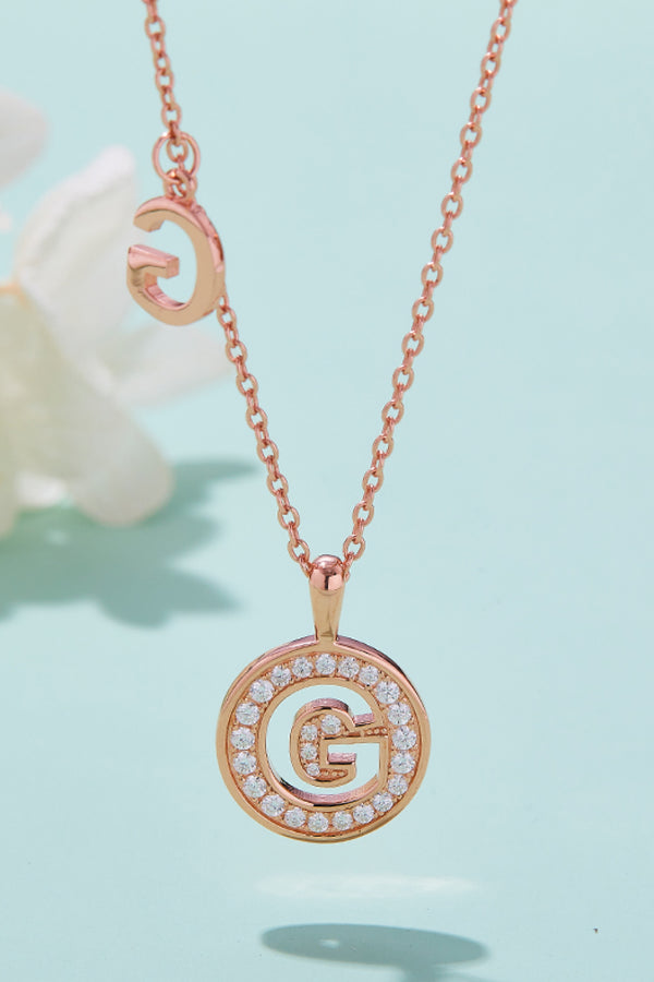 Moissanite A to J Pendant Necklace-Teresa's Fashionista LLC