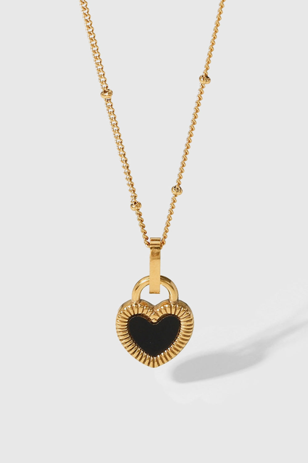 Contrast Heart Pendant Necklace-Teresa's Fashionista LLC
