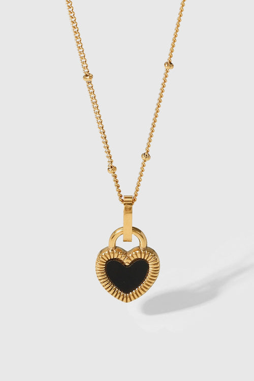 Contrast Heart Pendant Necklace-Teresa's Fashionista LLC