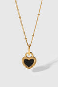 Contrast Heart Pendant Necklace-Teresa's Fashionista LLC