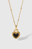 Contrast Heart Pendant Necklace-Teresa's Fashionista LLC