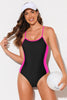 Contrast Spaghetti Strap One-Piece Swimsuit-Teresa's Fashionista LLC