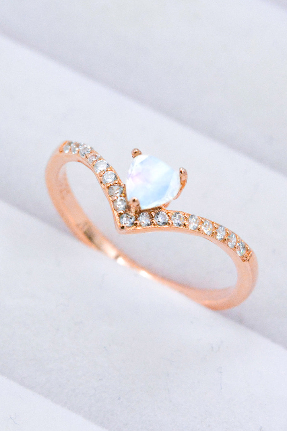 Moonstone Heart-Shaped Ring-Teresa&#39;s Fashionista LLC