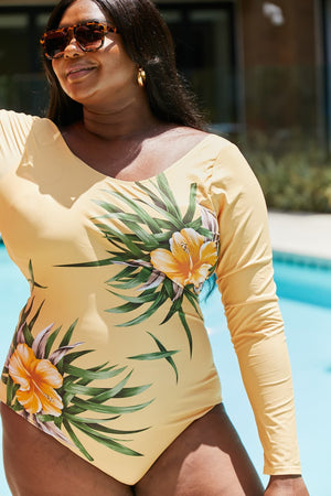 Marina West Swim Cool Down Longsleeve One-Piece Swimsuit-Teresa's Fashionista LLC