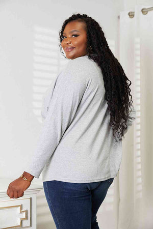 Double Take Seam Detail Round Neck Long Sleeve Top-Teresa's Fashionista LLC