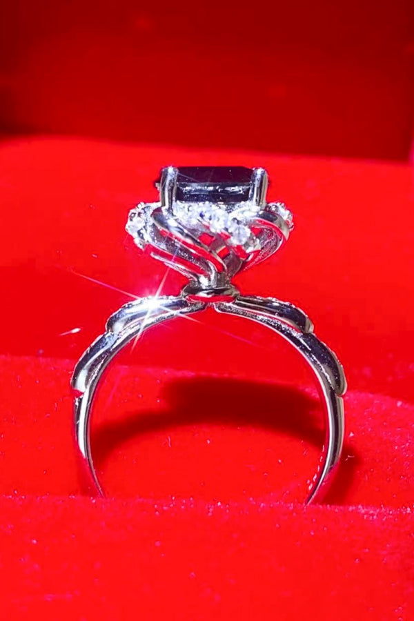2 Carat Black Moissanite Floral Ring-Teresa's Fashionista LLC