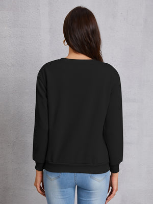 LUCK CHARMER Round Neck Sweatshirt-Teresa's Fashionista LLC
