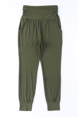 High-Rise Wide Waistband Joggers-Teresa's Fashionista LLC