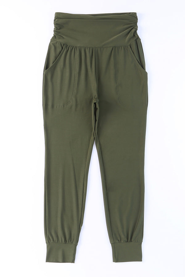 High-Rise Wide Waistband Joggers-Teresa's Fashionista LLC