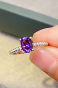 1 Carat Purple Moissanite 4-Prong Ring-Teresa's Fashionista LLC