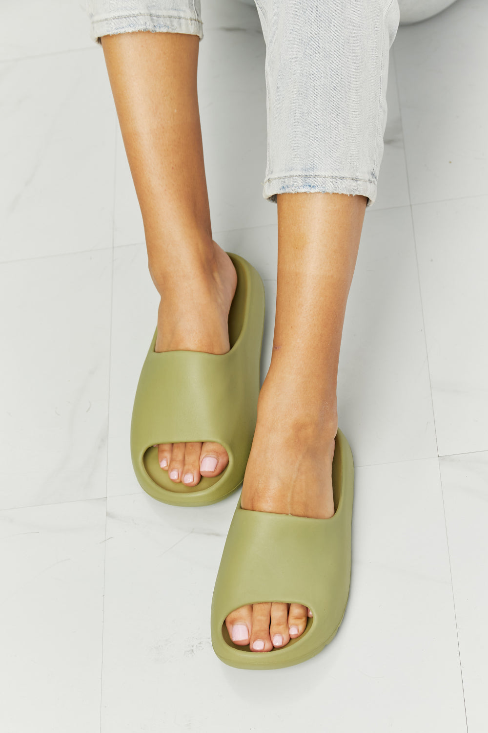 NOOK JOI In My Comfort Zone Slides in Green-Teresa's Fashionista LLC