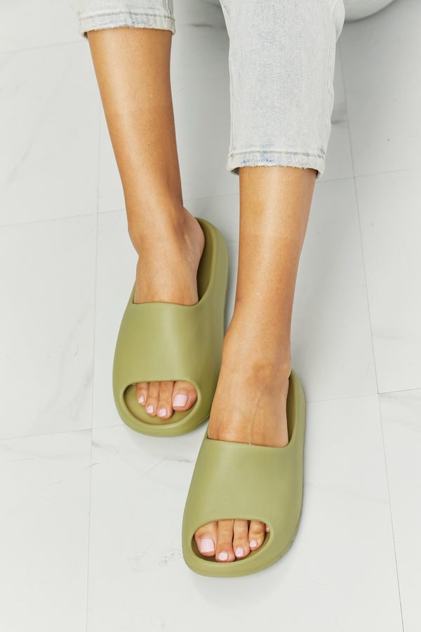 NOOK JOI In My Comfort Zone Slides in Green-Teresa's Fashionista LLC