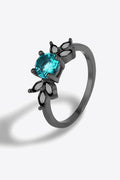 Paraiba Tourmaline and Zircon Leaf Ring-Teresa's Fashionista LLC