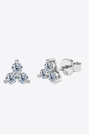 Moissanite 925 Sterling Silver Stud Earrings-Teresa's Fashionista LLC