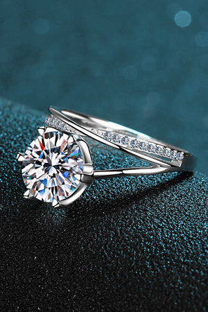 3 Carat Moissanite 6-Prong Ring-Teresa's Fashionista LLC