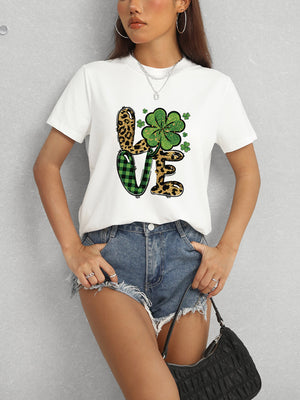 LOVE Round Neck Short Sleeve T-Shirt-Teresa's Fashionista LLC