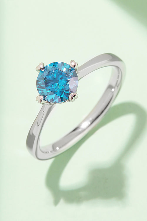 1 Carat Moissanite 925 Sterling Silver Solitaire Ring-Teresa's Fashionista LLC