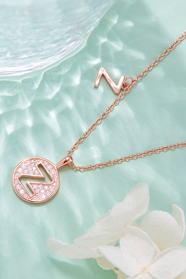 Moissanite U to Z Pendant Necklace-Teresa's Fashionista LLC