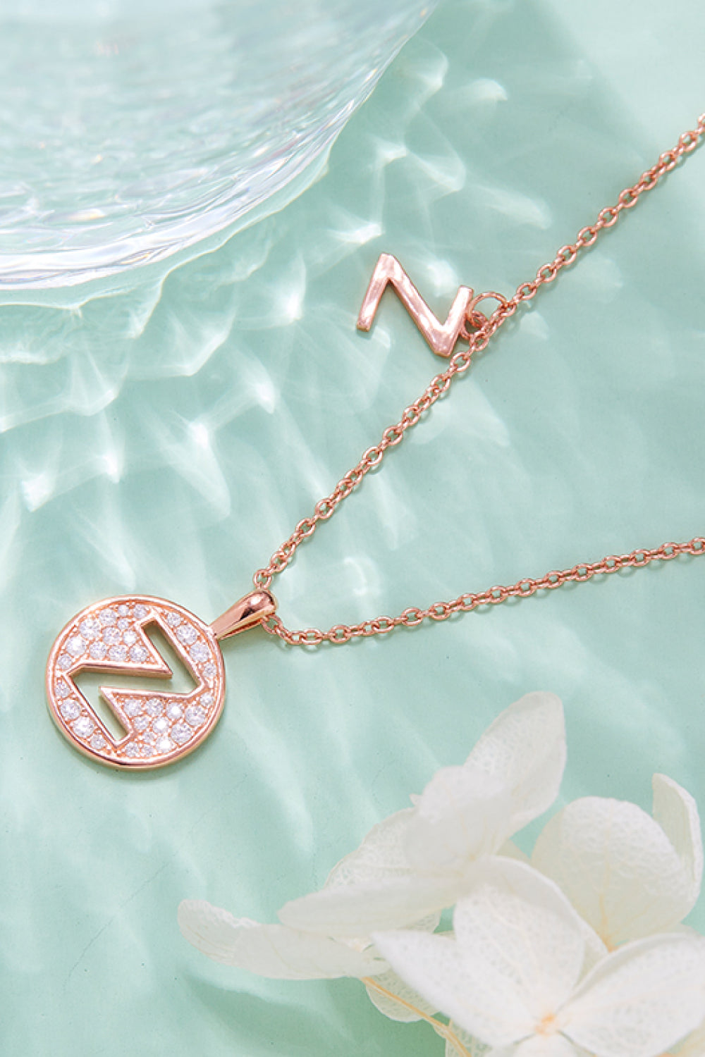 Moissanite U to Z Pendant Necklace-Teresa&#39;s Fashionista LLC
