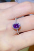 925 Sterling Silver 1 Carat Purple Moissanite Ring-Teresa's Fashionista LLC