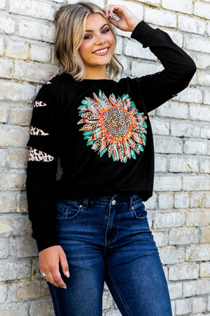 Graphic Leopard Patch Sweatshirt-Teresa's Fashionista LLC