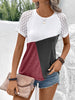 Color Block Raglan Sleeve Round Neck Tee-Teresa's Fashionista LLC