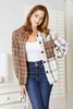 Double Take Plaid Contrast Button Up Shirt Jacket-Teresa's Fashionista LLC
