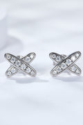 925 Sterling Silver X-Shape Moissanite Earrings-Teresa's Fashionista LLC