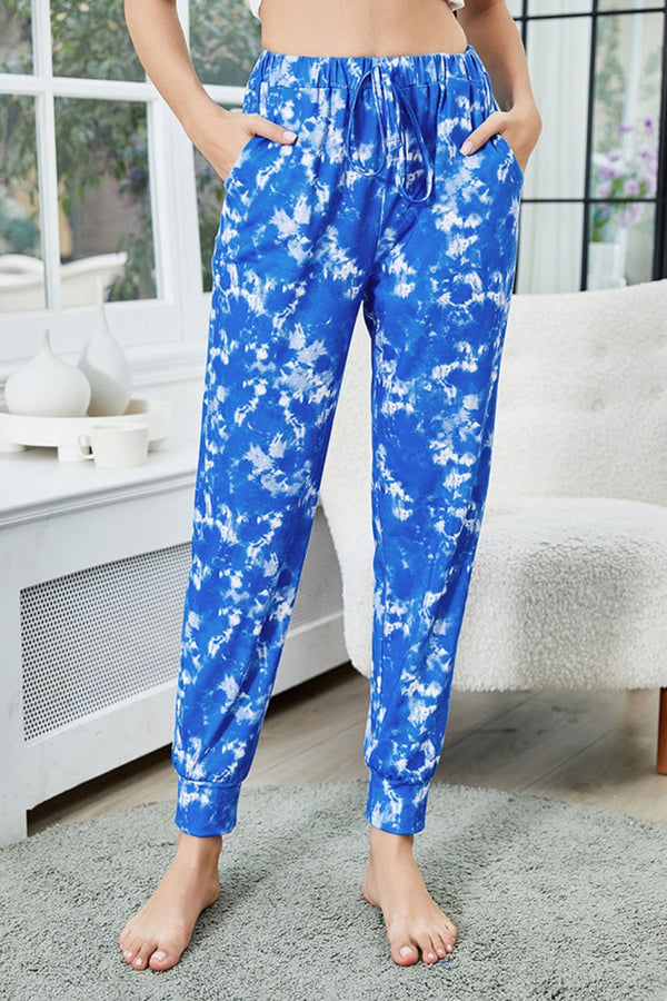Tie-Dye Drawstring Waist Joggers with Pockets-Teresa's Fashionista LLC