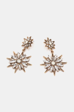 Zinc Alloy Star Shape Dangle Earrings-Teresa's Fashionista LLC