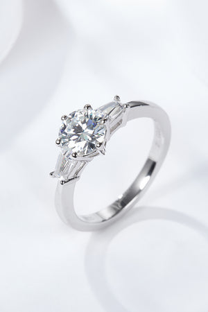 Loyal Love 1 Carat Moissanite Platinum-Plated Ring-Teresa's Fashionista LLC