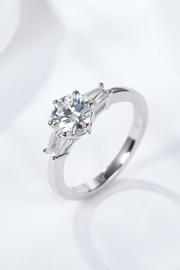 Loyal Love 1 Carat Moissanite Platinum-Plated Ring-Teresa's Fashionista LLC