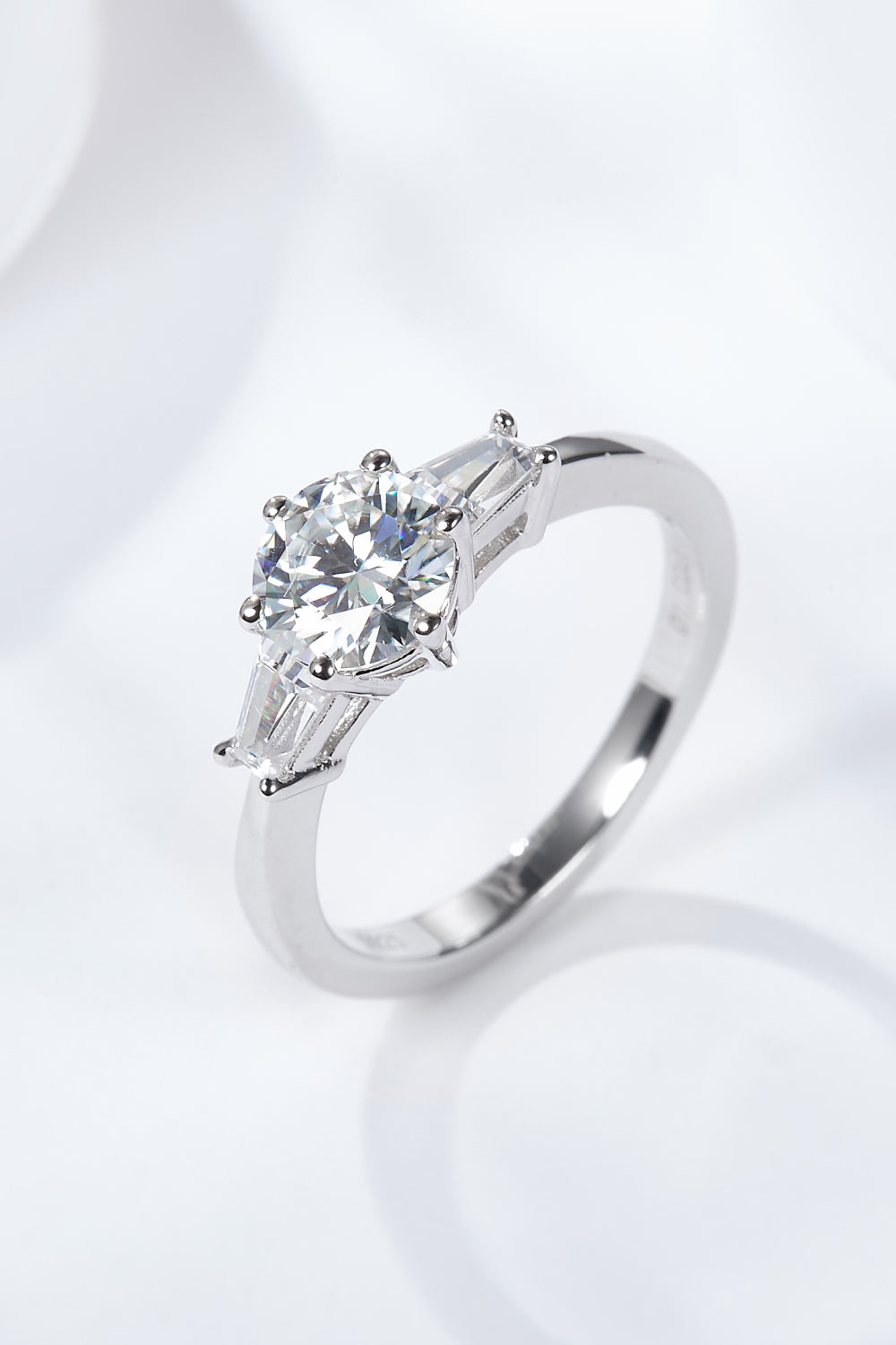Loyal Love 1 Carat Moissanite Platinum-Plated Ring-Teresa&#39;s Fashionista LLC