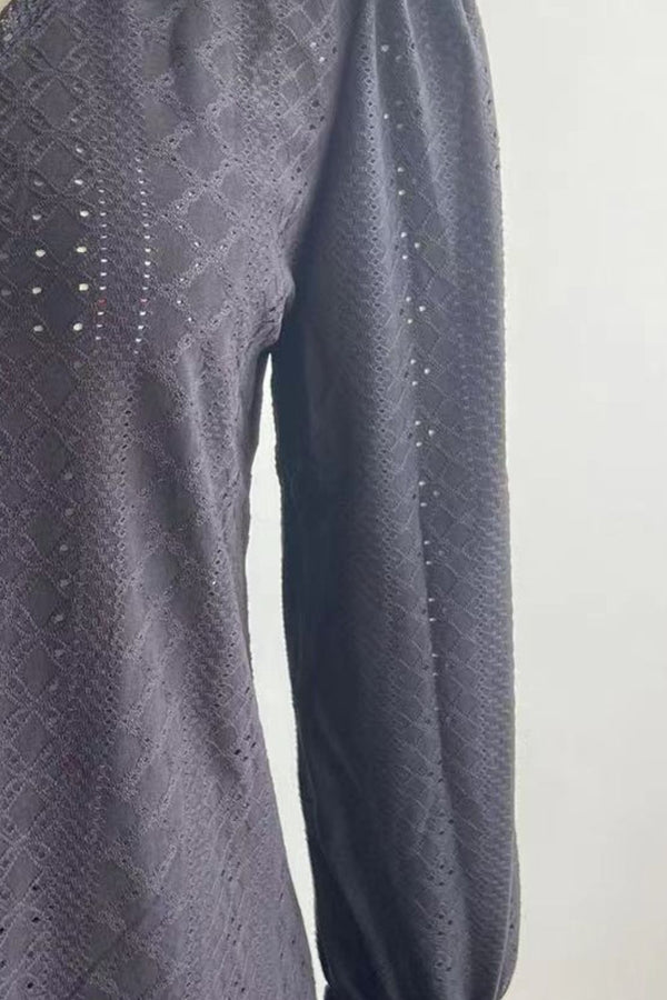 Eyelet V-Neck Flounce Sleeve Blouse-Teresa's Fashionista LLC