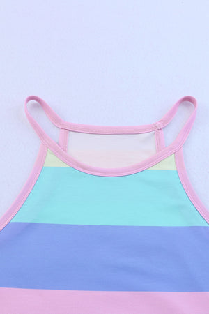 Striped Curved Hem Tank-Teresa's Fashionista LLC