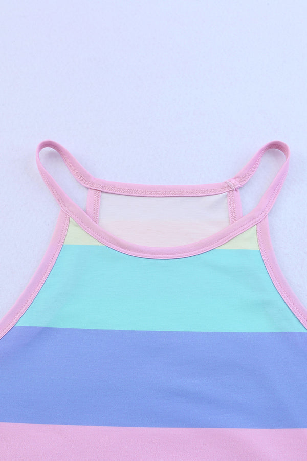 Striped Curved Hem Tank-Teresa's Fashionista LLC