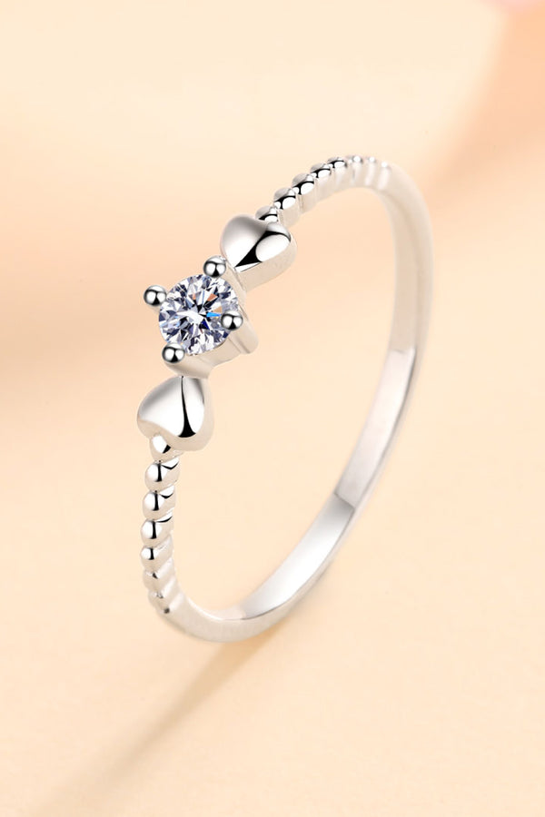 Moissanite Heart 925 Sterling Silver Ring-Teresa's Fashionista LLC